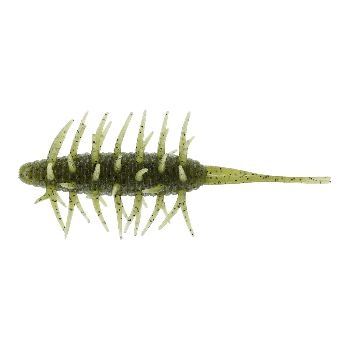 Hammonds Fishing Hideup Coike Shrimp Extra Large soft plastic fishing lure in olive green with black speckles