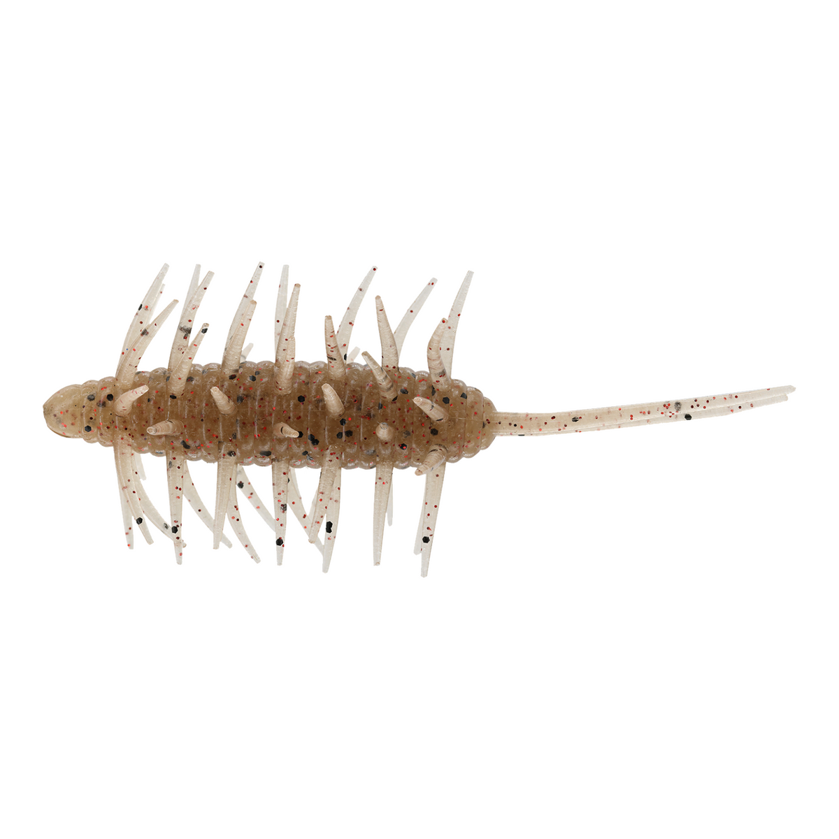 Hammonds Fishing Hideup Coike Shrimp Extra Large soft plastic lure in translucent brown with red and black flecks