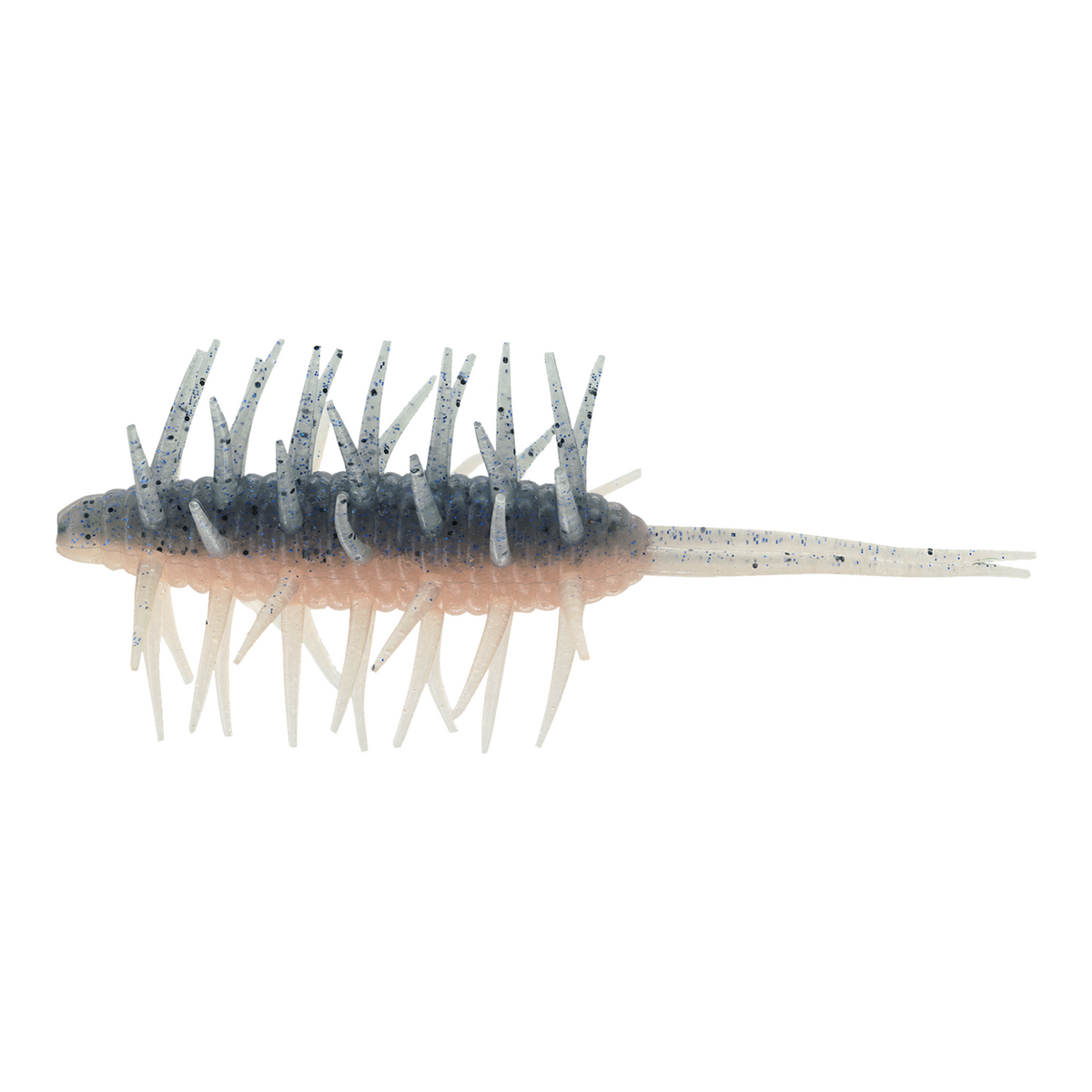 Hammonds Fishing Hideup Coike Shrimp Extra Large soft plastic lure with blue and pink segmented body and bristles