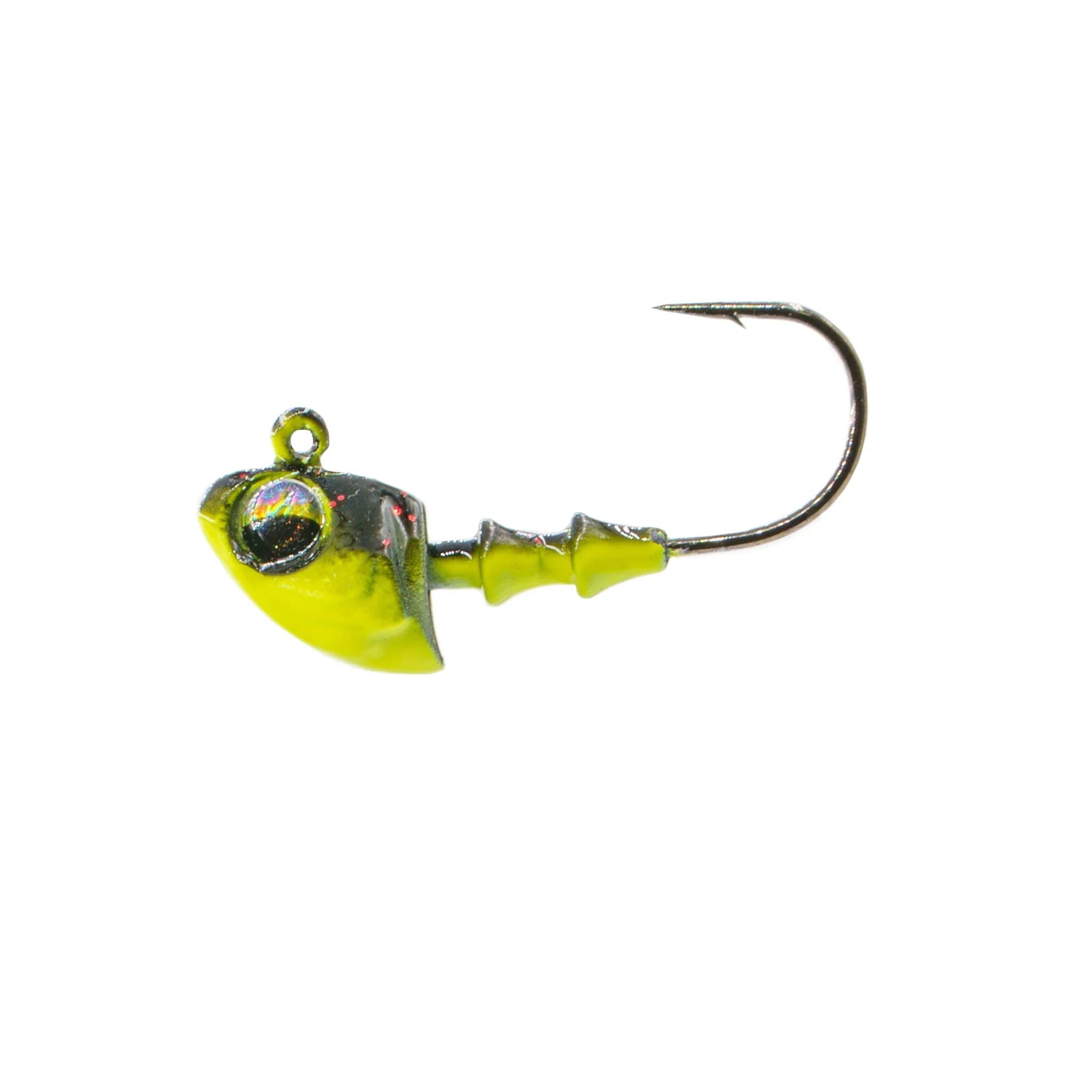 6th Sense Crappie Jig Heads 5pk Black Neon 1/16oz #2 Hook