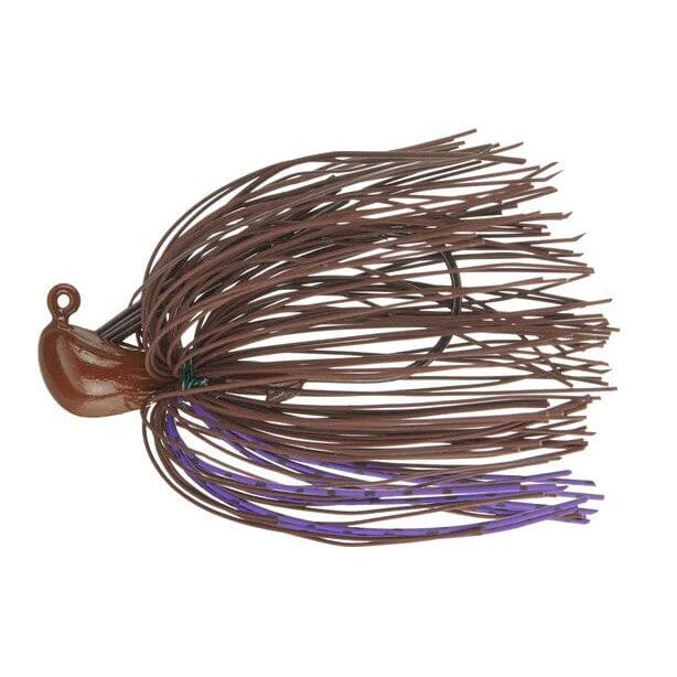 Greenfish Tackle Bad Little Dude Jig Brown Purple Rubber 1/4