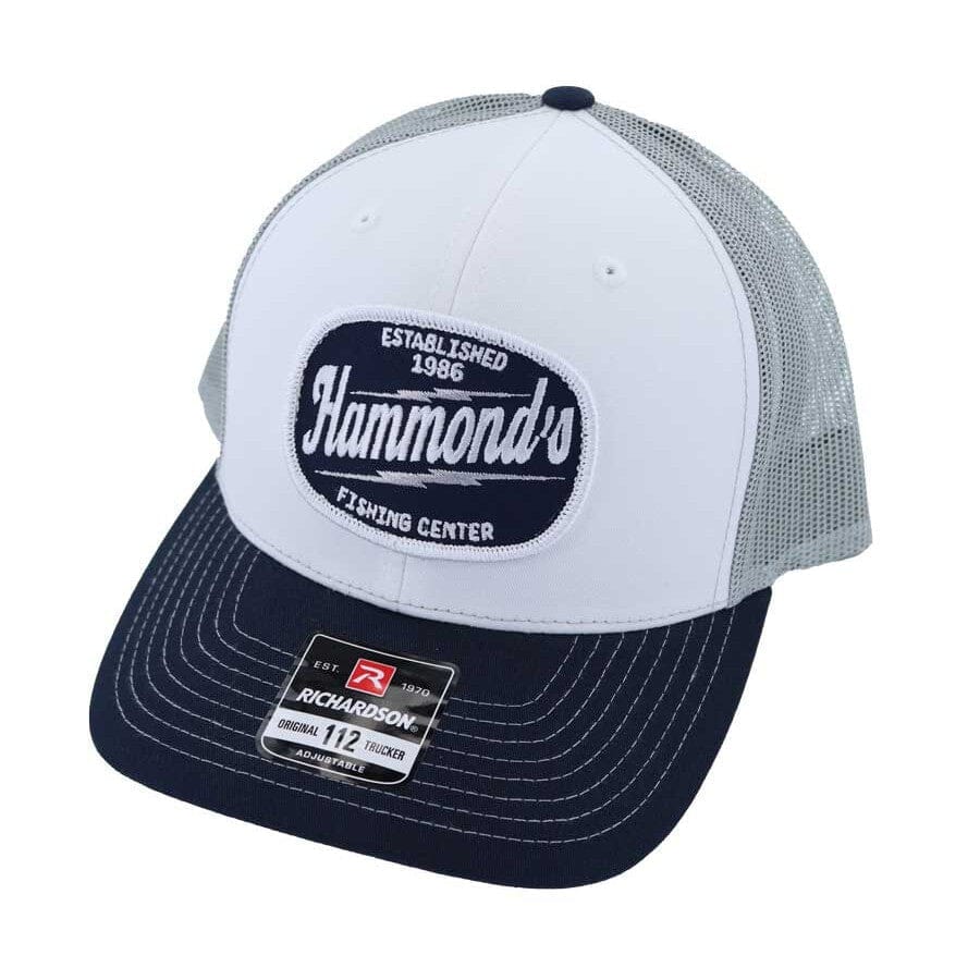 Hammond's Hat Lighting Logo White Gray Navy – Hammonds Fishing