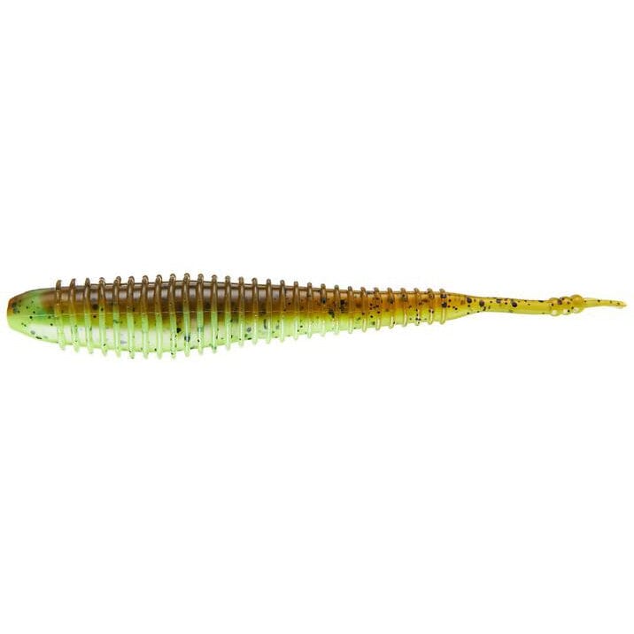 Hog Farmer Spunk Shad Green Pumpkin Chartreuse 3.5" 10pk