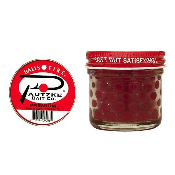 Pautzke Balls O Fire Premium Salmon Eggs Bait, Red - 1 oz jar