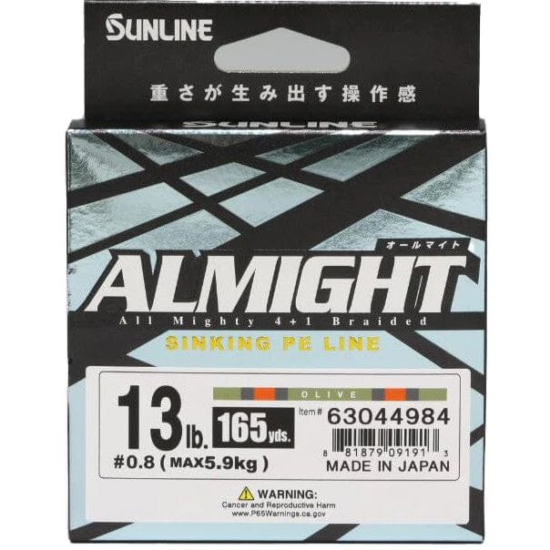 Sunline Almight Pink Sinking PE Braided Line Olive Camo / 18lb