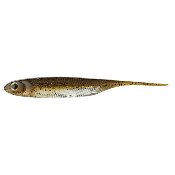Fish Arrow Flash J Straight Tail Shad Green Pumpkin Silver 4" 6pk