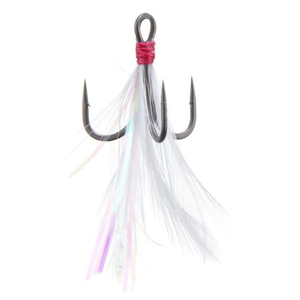 Gamakatsu G-Finesse Feathered Trebles 2pk 1 White/Tinsel