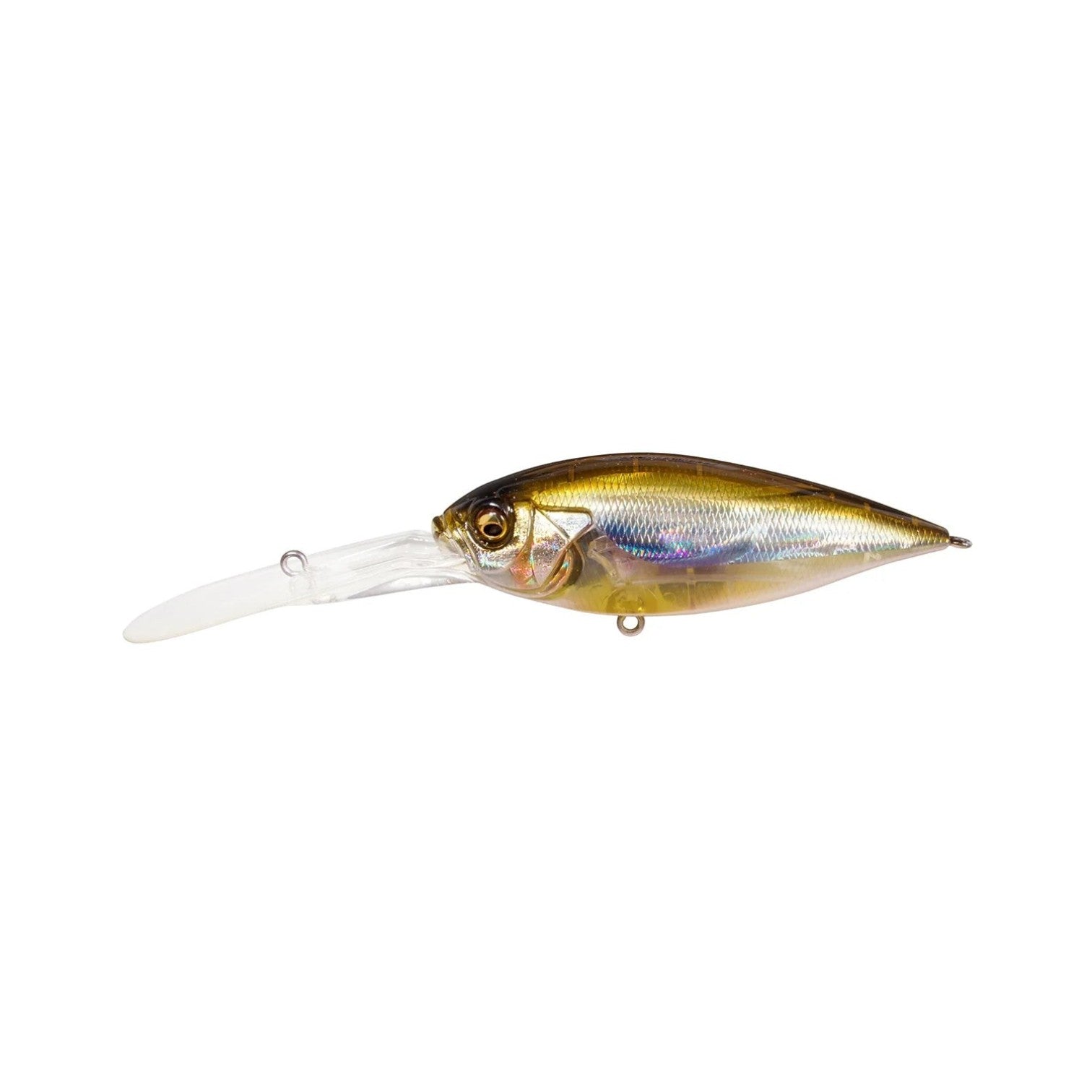 Hammonds Fishing Megabass Kasumi Phantom fishing lure with iridescent gold and silver finish and long diving lip