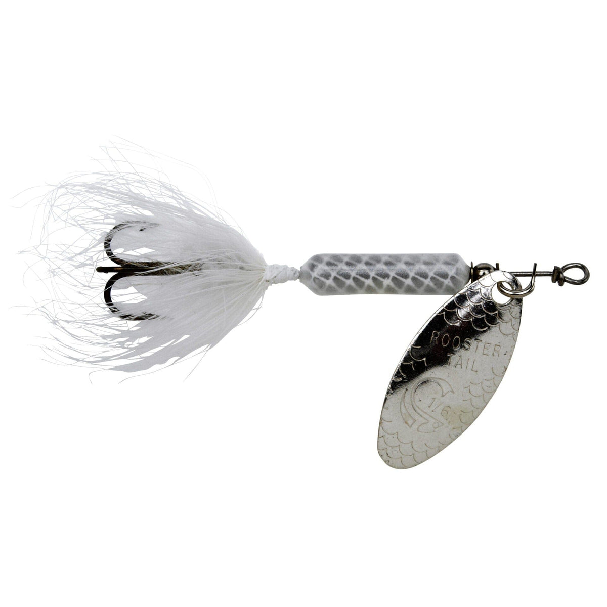 Original Rooster Tail with Treble White 1/16oz