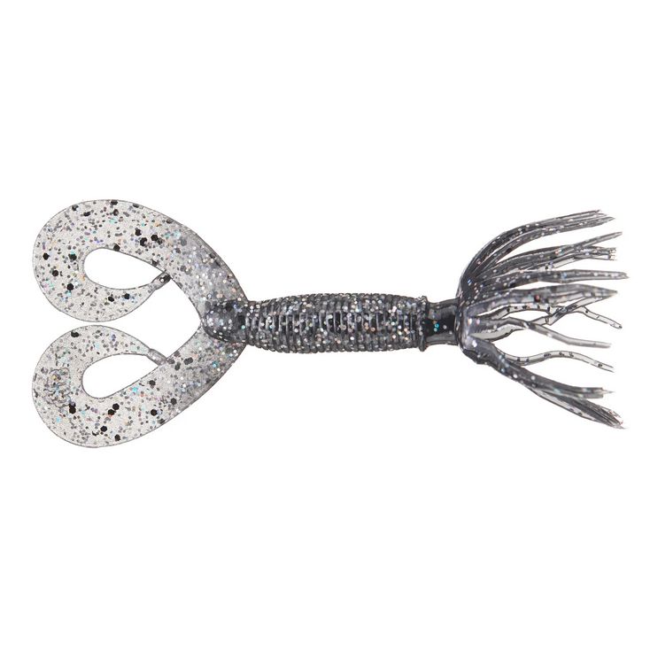 Yamamoto Double Tail Hula Grub 2.5" Smoke With Black & Hologram