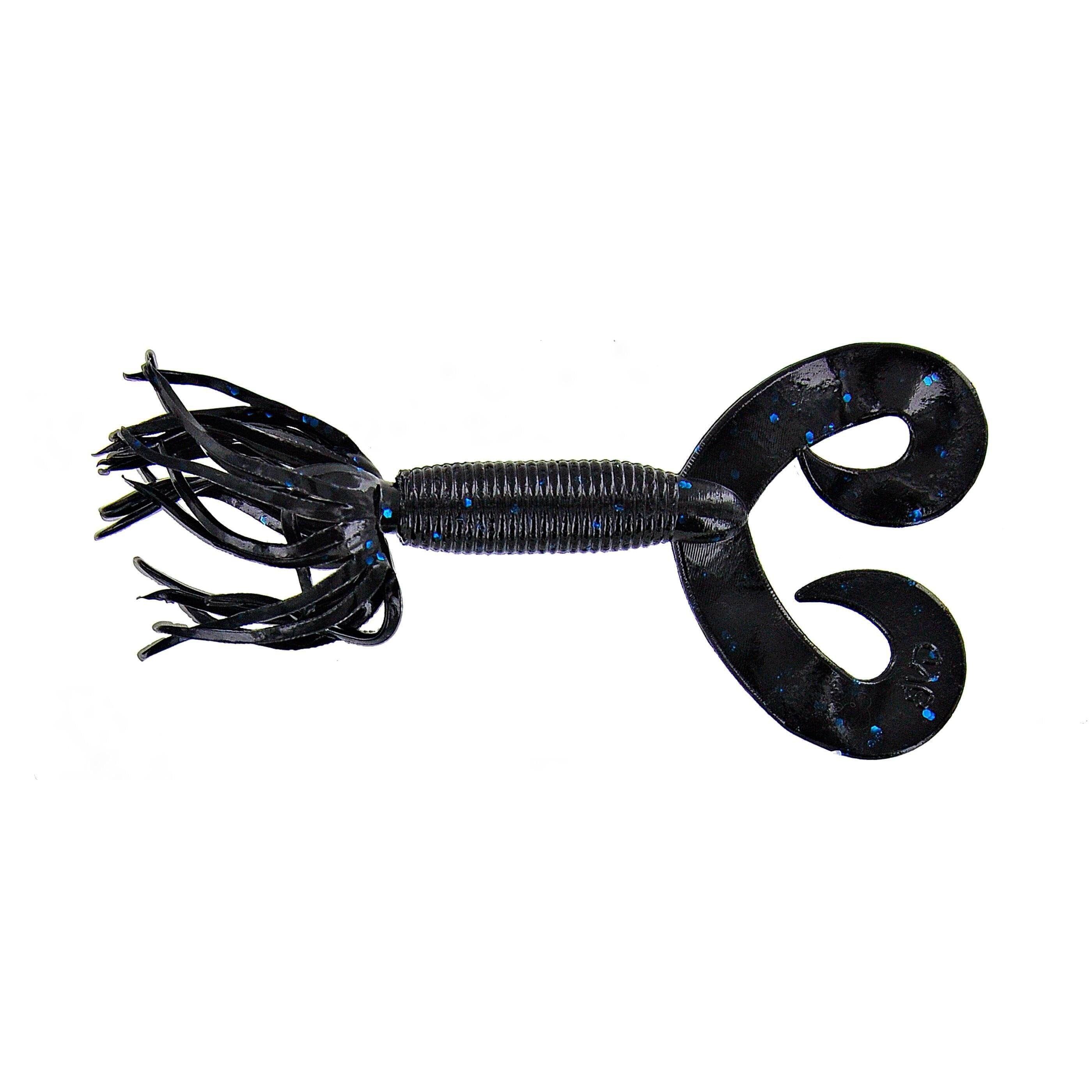 Yamamoto Dt Hula Grub 5'' Black with Large Blue Flake