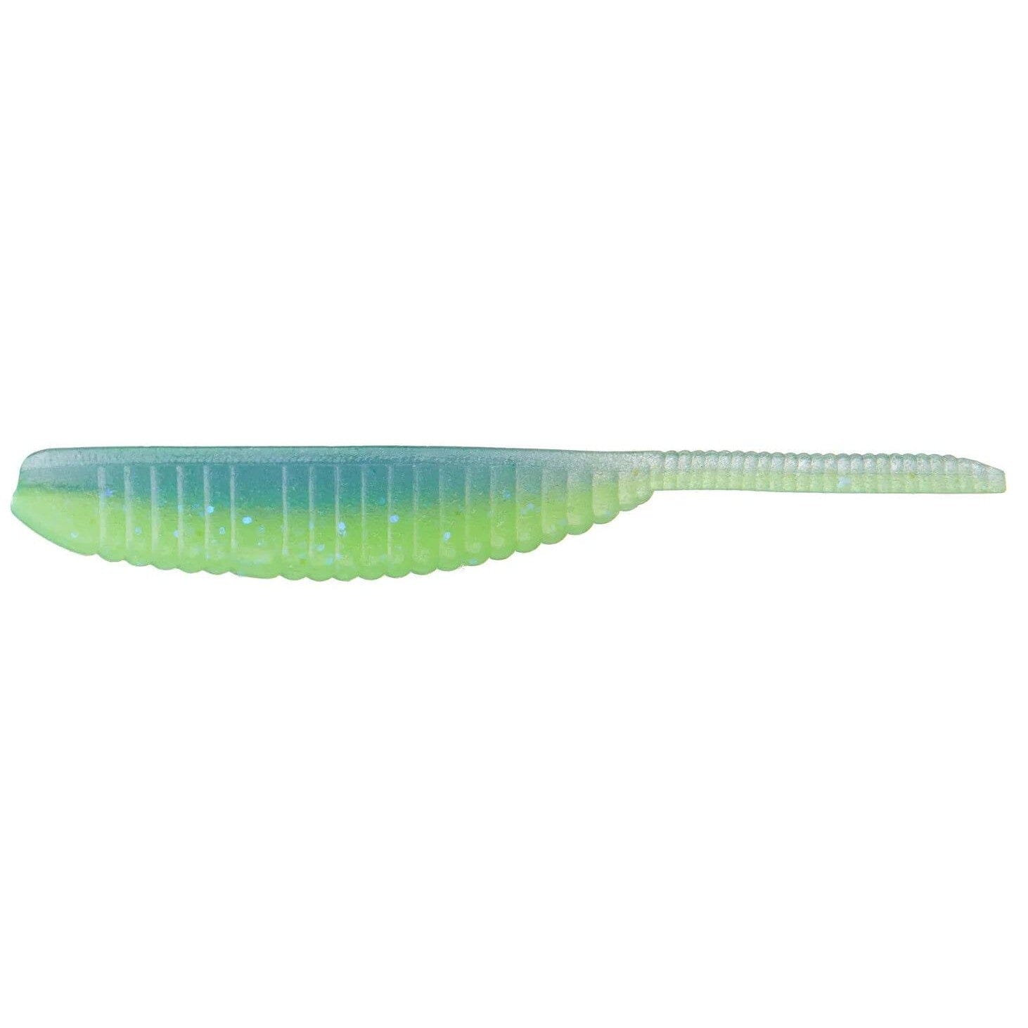 Yamamoto Shad Shape Worm 3" Chartreuse Electric Blue
