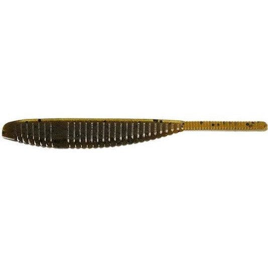 Yamamoto Shad Shape Worm 4" Green Pumpkin Black Flake