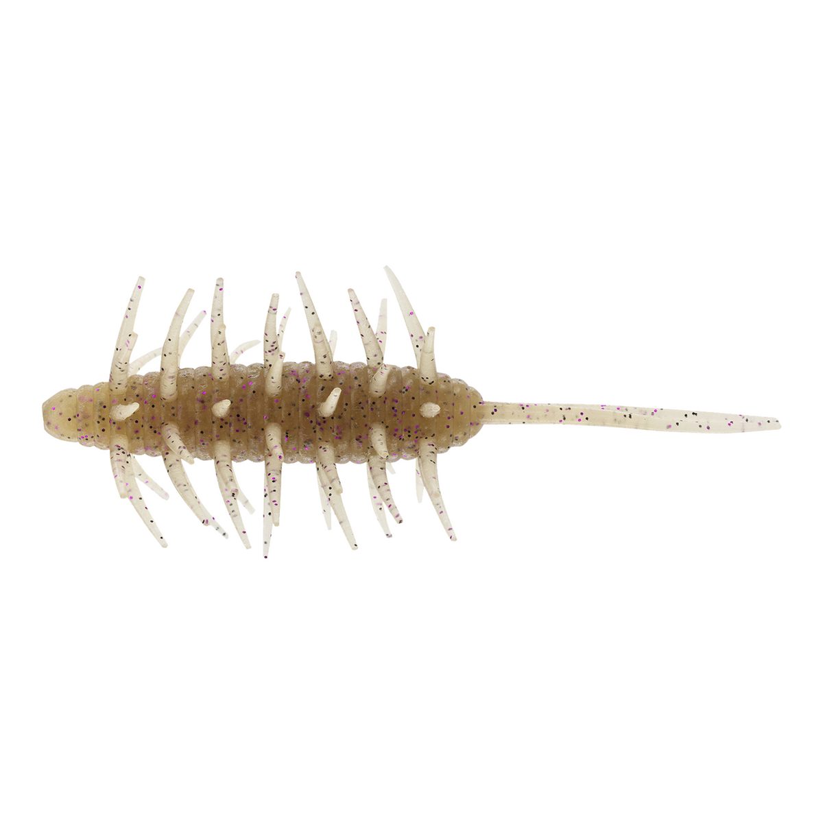 Hammonds Fishing Hideup Coike Shrimp Extra Large soft plastic bait in a translucent brown with purple glitter