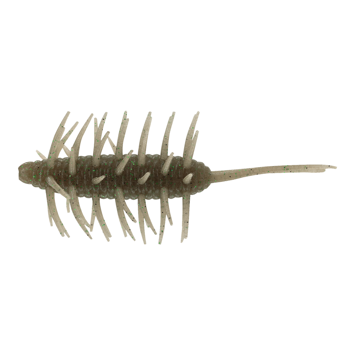 Hammonds Fishing Hideup Coike Shrimp Extra Large soft plastic fishing lure with green glitter and multiple bristles