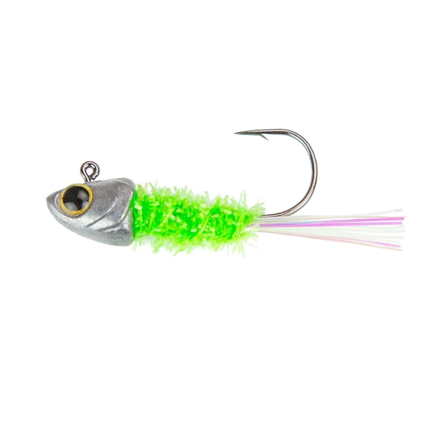 6th Sense Spangle Tinsel Jig Chartreuse Minnow 1/16oz 