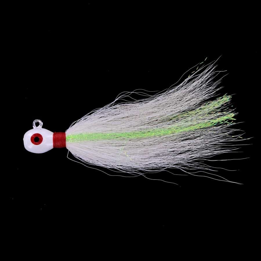 Captain Mack Chipmunk Bucktail Jigs 3pk White Chartreuse 1 oz Super