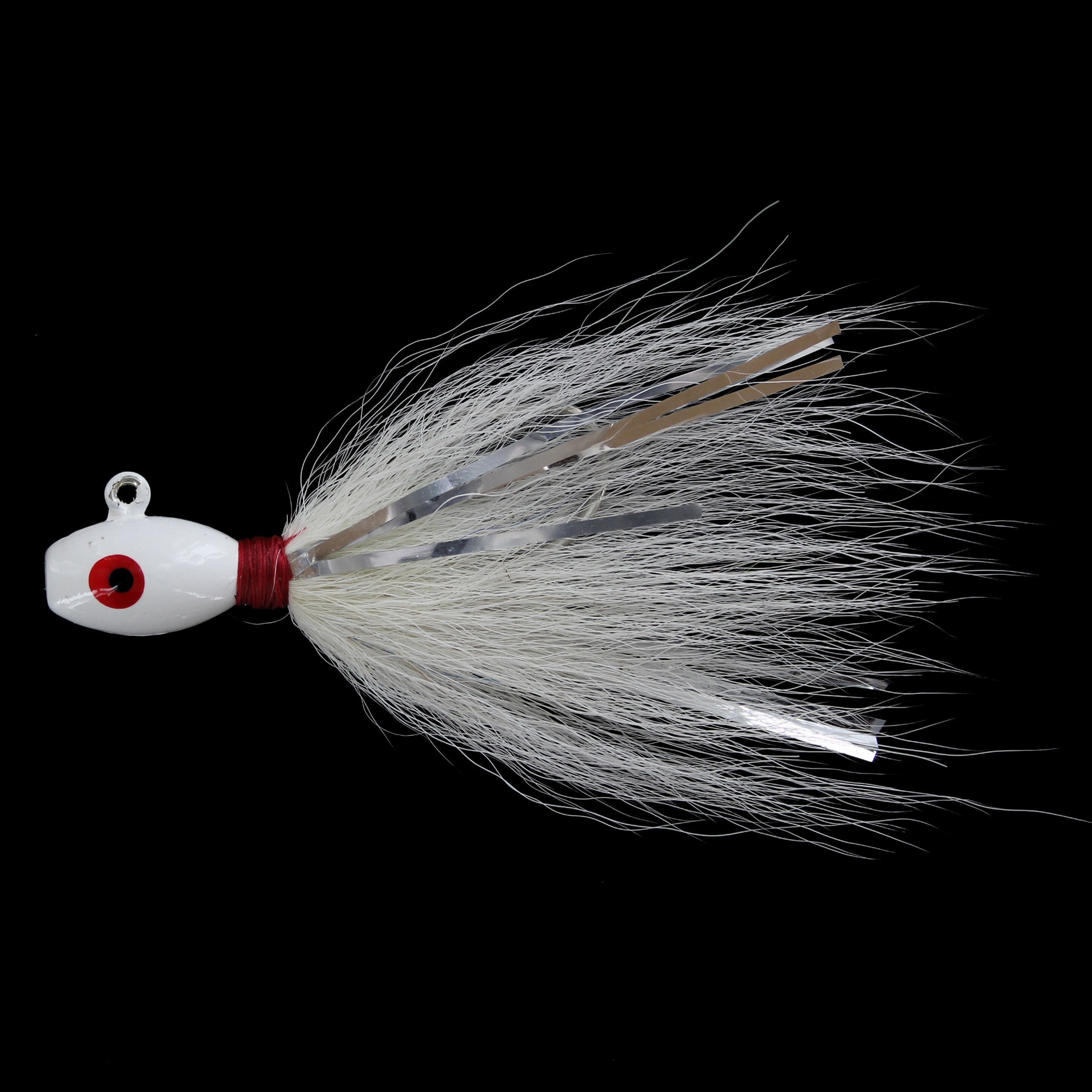 Captain Mack Chipmunk Bucktail Jigs 3pk White Mylar 1 oz Super