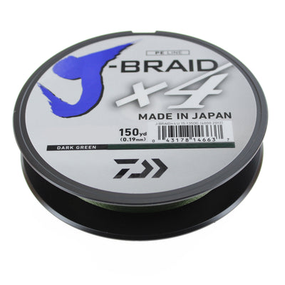 Daiwa J-Braid X4 Braided Line Dark Green 150Yd
