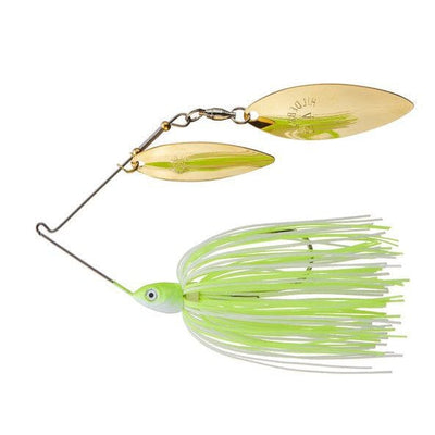 Dirty Jigs Compact Double Willow Spinnerbait White Chartreuse