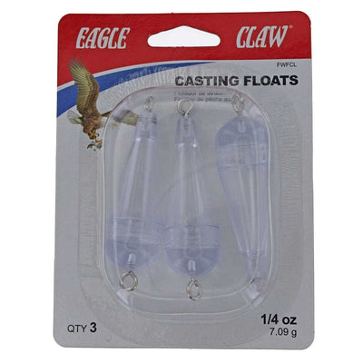 Eagle Claw Clear Torpedo Casting Float 3Pk