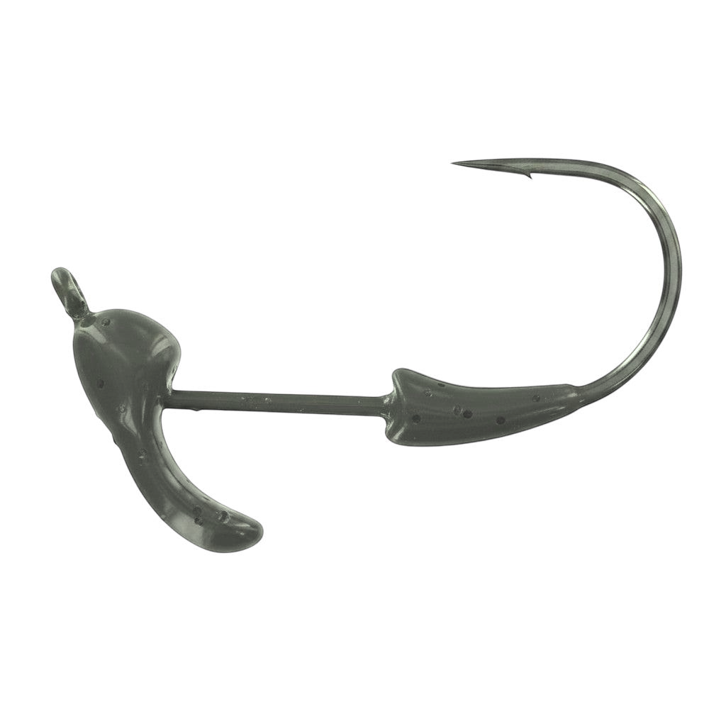 Hammonds Fishing Picasso Lures Urchinator Cradle Head with a sharp Gamakatsu hook for rigging soft plastic baits.