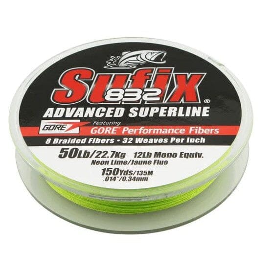 Sufix 832 Braided Line Lo-Vis Neon Lime-
