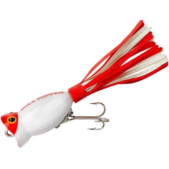 Arbogast Hula Popper White Red Head
