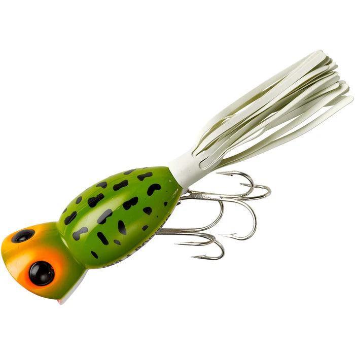 Arbogast Hula Popper, Frog/White Belly