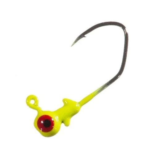 Arkie Painted Sickle Hook JigHead Chartreuse 1/16oz 