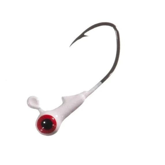 Arkie Painted Sickle Hook JigHead-White-1/16oz-