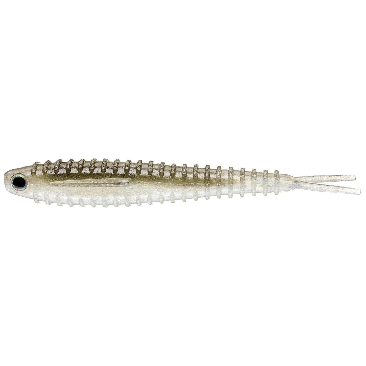BassMooch Shimmy Shad 4.0" 6pk Gray Glimmer Pearl 
