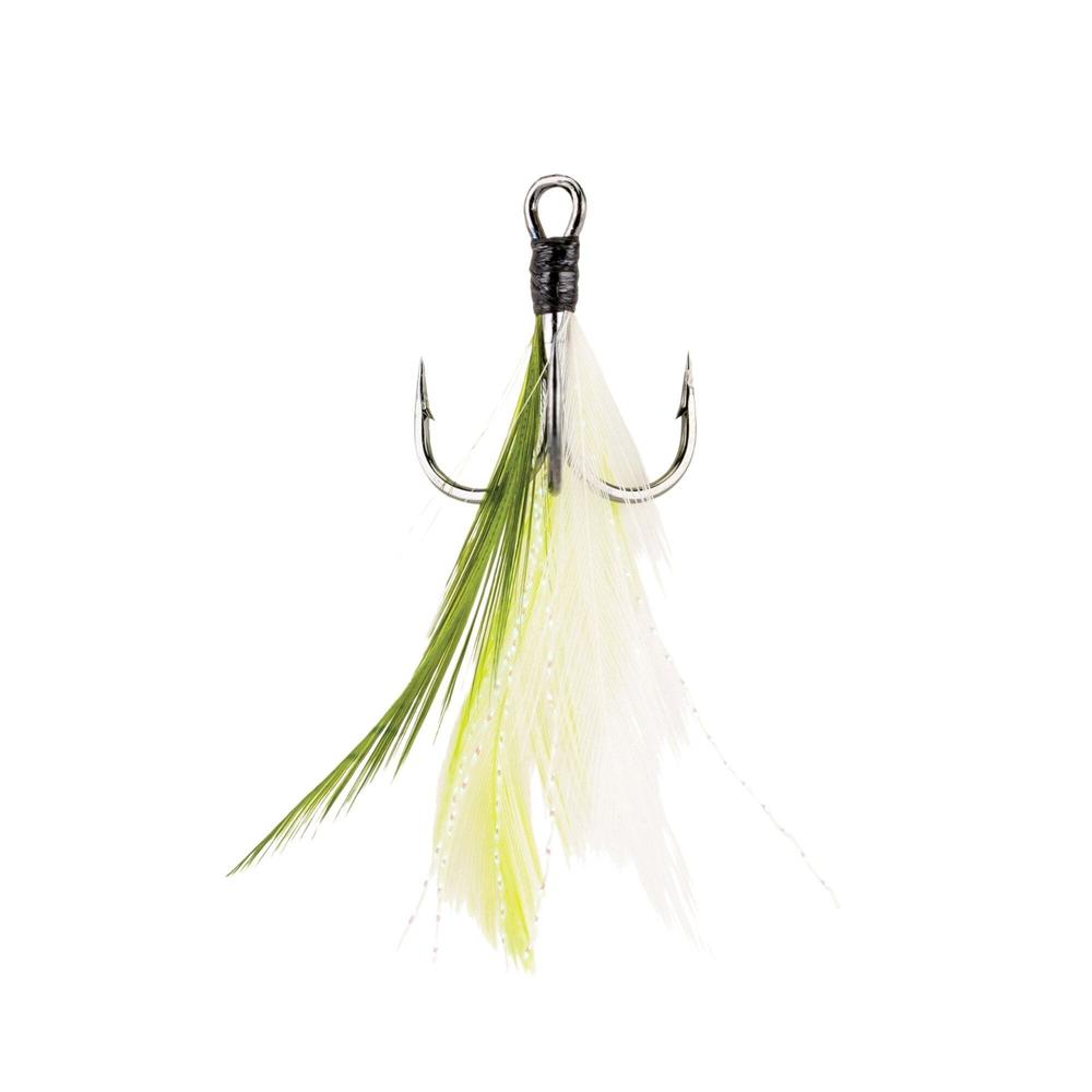 Berkley Fusion Feathered Treble Hook 4Pk 2 White Chartreuse 