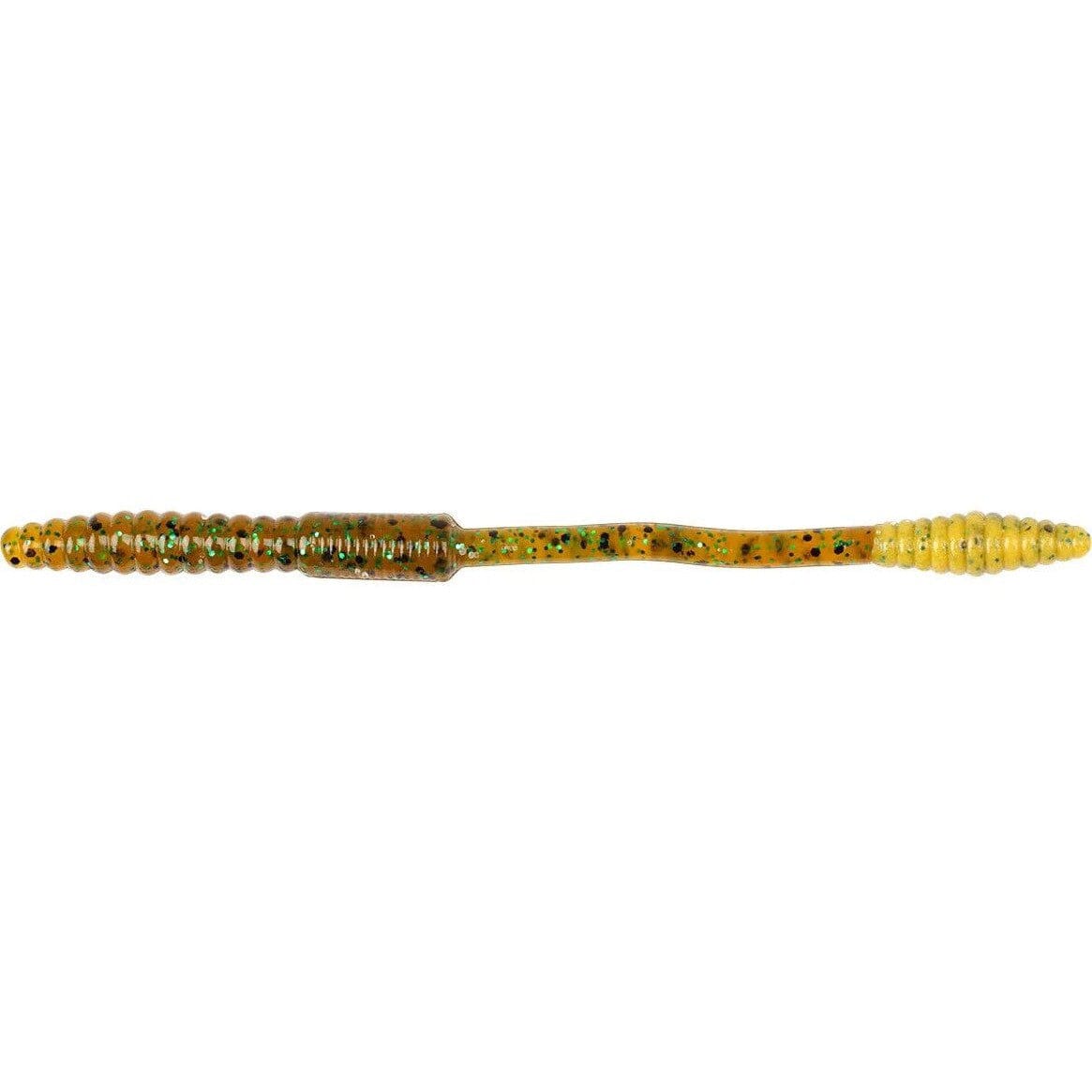 Big Bite Baits Squirrel Tail Worm-Pumpkin Green Pepper-6" 10pk-