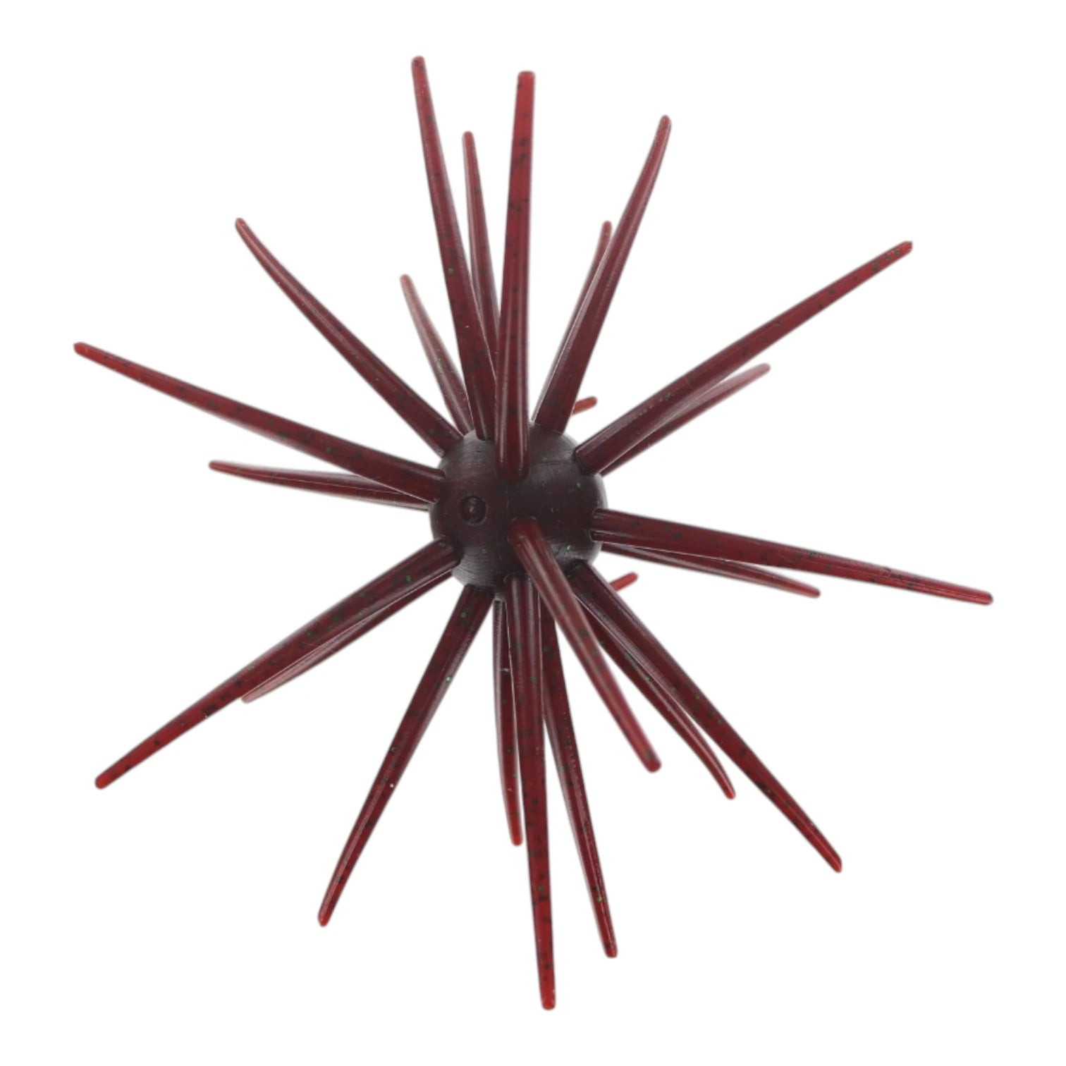 Burtek Tackle Jerkin Urchin 25mm, a dark red thermoplastic elastomer fishing lure with spiky tentacles.