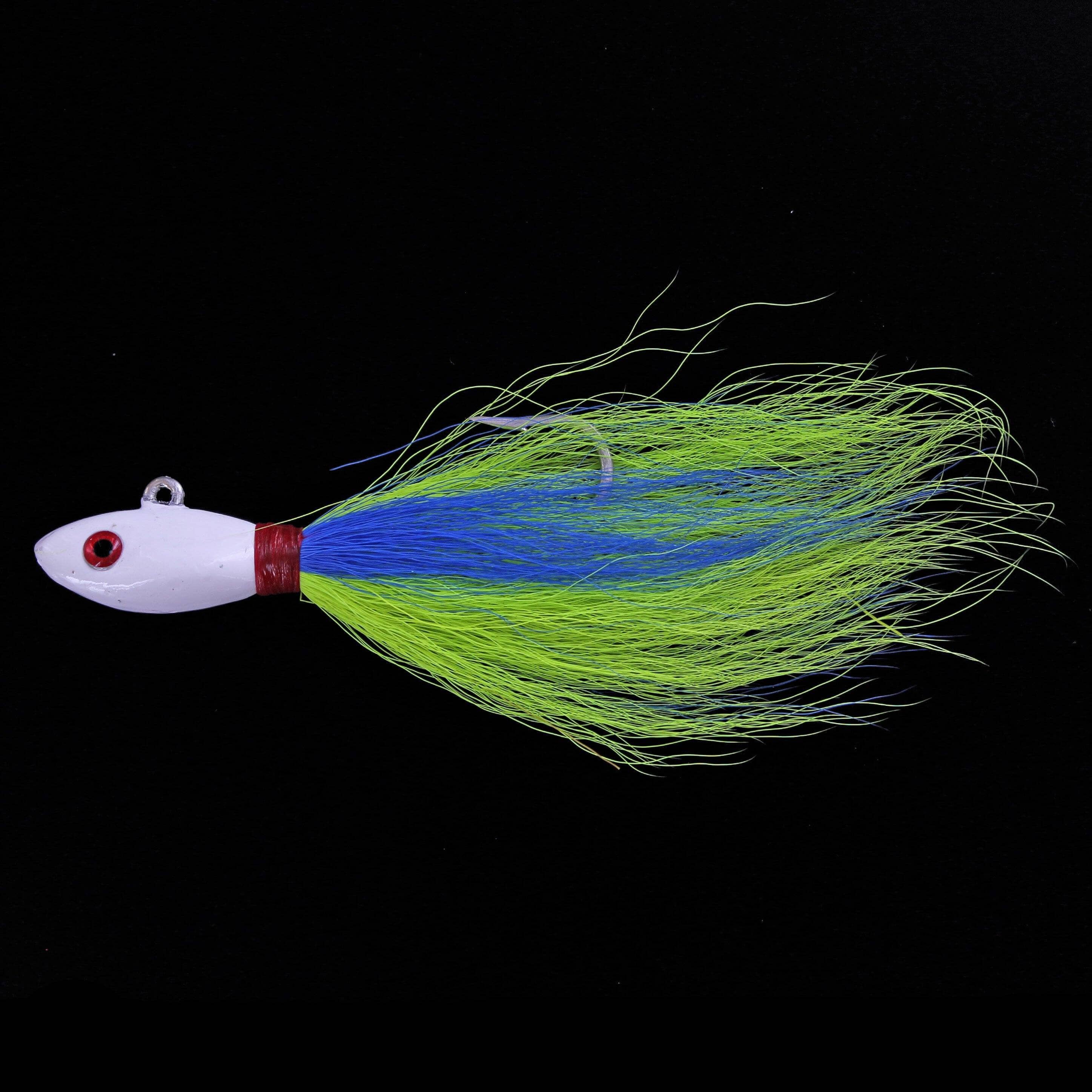 Captain Mack Chipmunk Bucktail Jigs 3pk-Green Blue-1 oz-Chipmunk