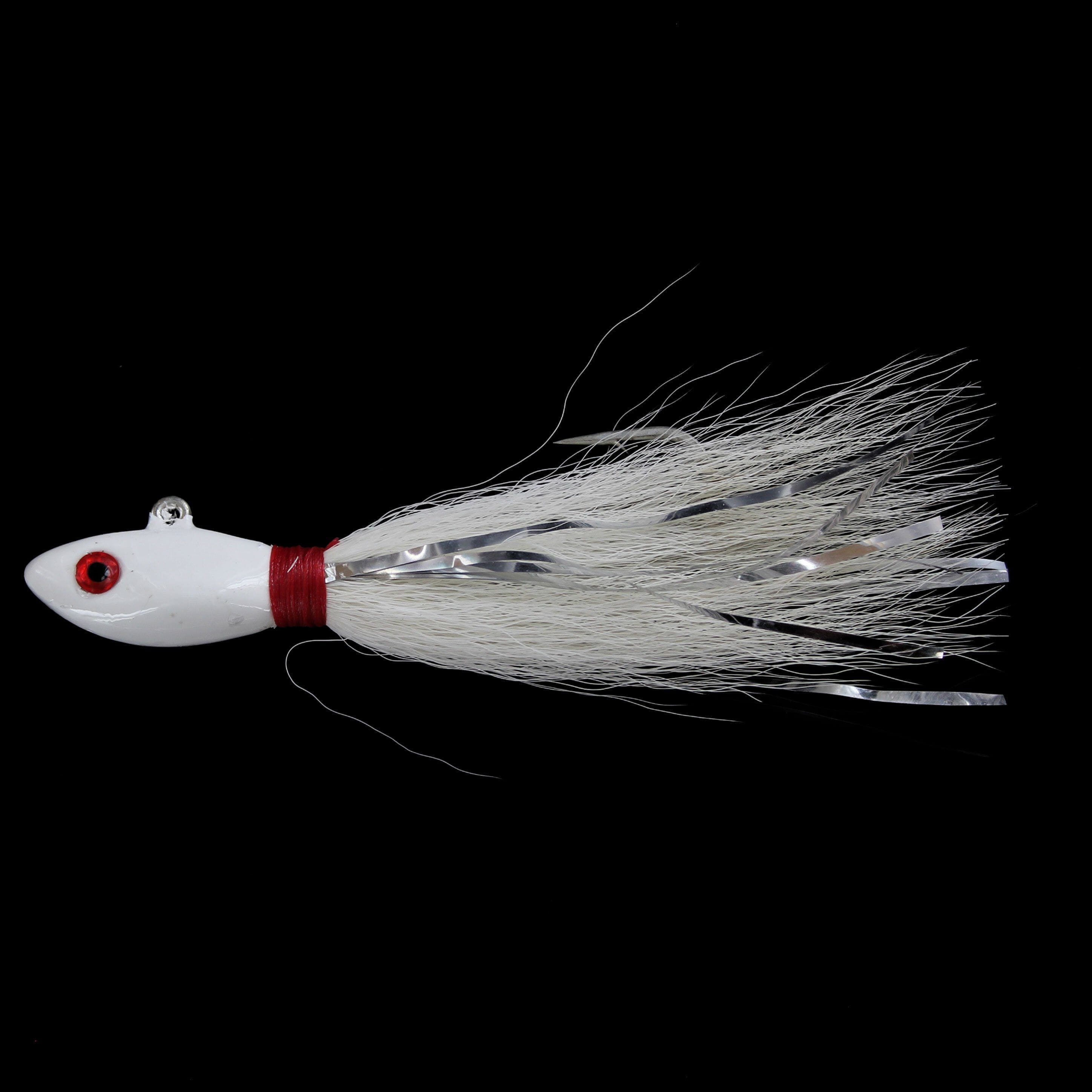 Captain Mack Chipmunk Bucktail Jigs 3pk-White Mylar-1 oz-Chipmunk