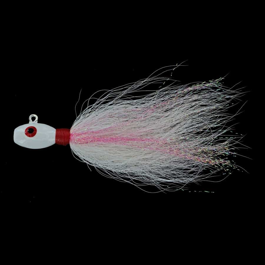 Captain Mack Chipmunk Bucktail Jigs 3pk-White Pink-1 oz-Super