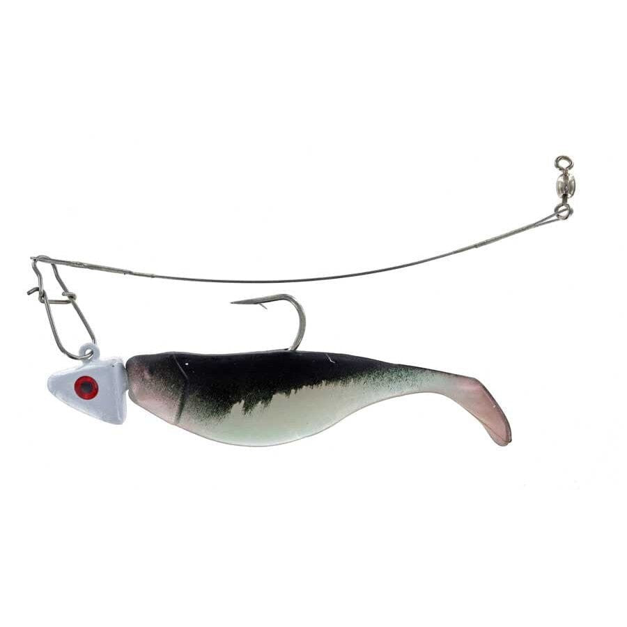 Captain Mack Trolling Umbrella Rig Shad Body Rig Replacement Shad Body 4 pack Pearl Black