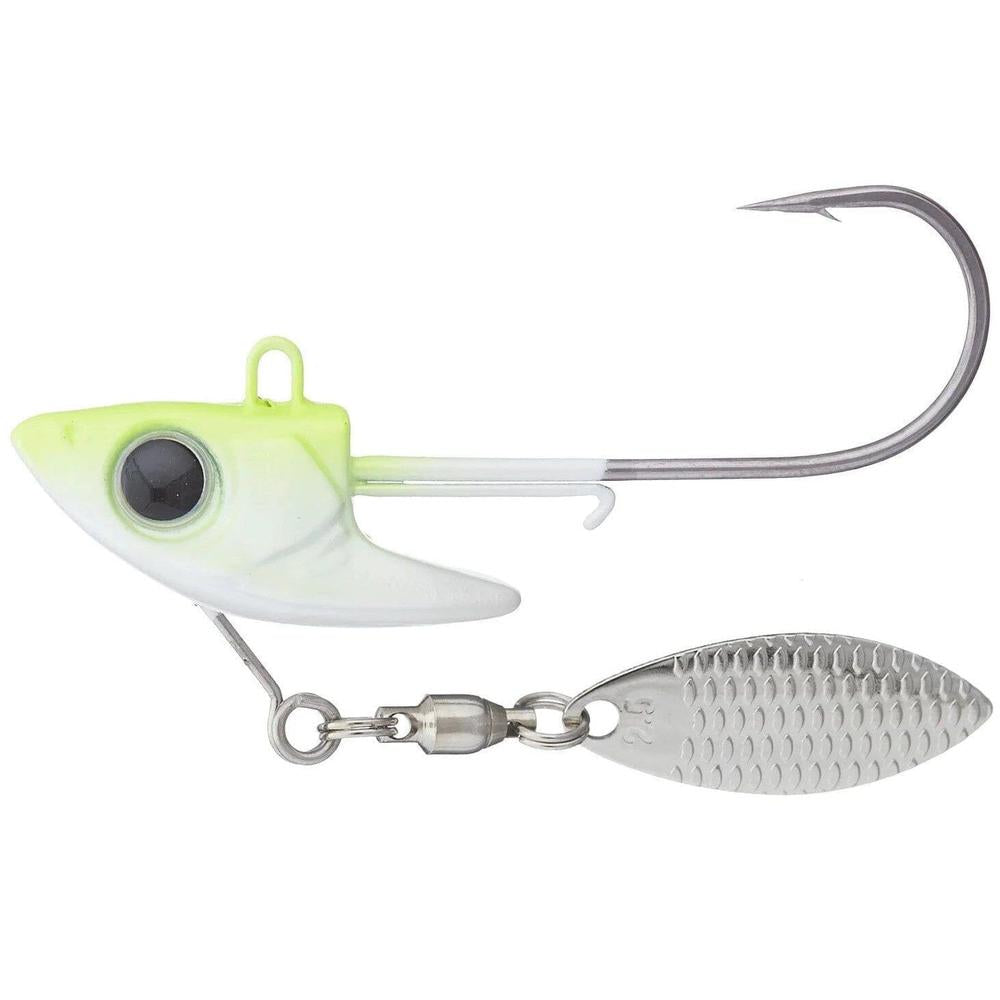 Damiki Rig Underspin Heads Chartreuse 1/4 1/0 3pk 