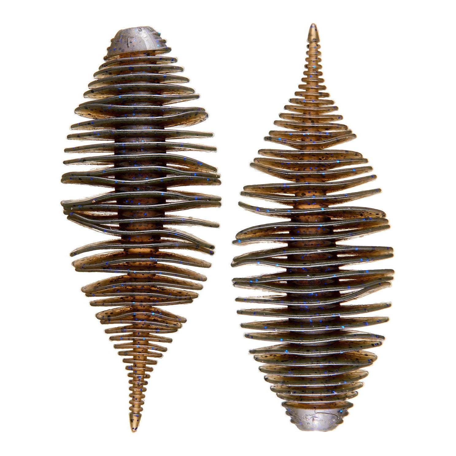 Geecrack Bellows Gill Floating Elastomer-Green Pumpkin Blue Flake-3.8" 3pk-