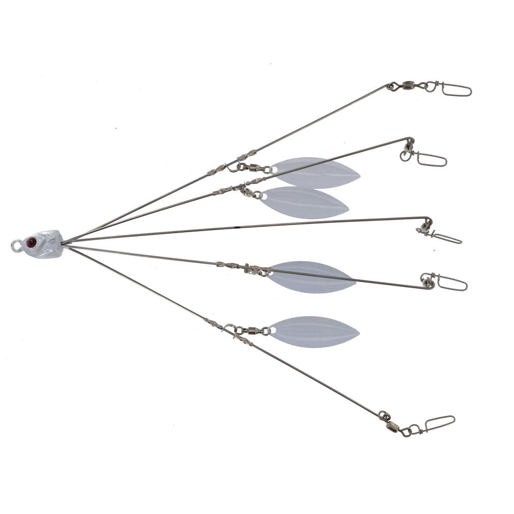 Georgia Blade A-Rig 8" 4 White Blades 5-Wire 5-Hook 