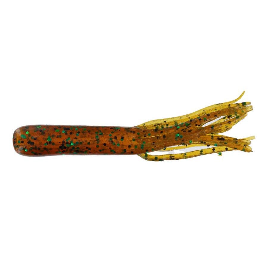 Gitzit Fat Tube 3.5'' Brown Craw/Green Flake 