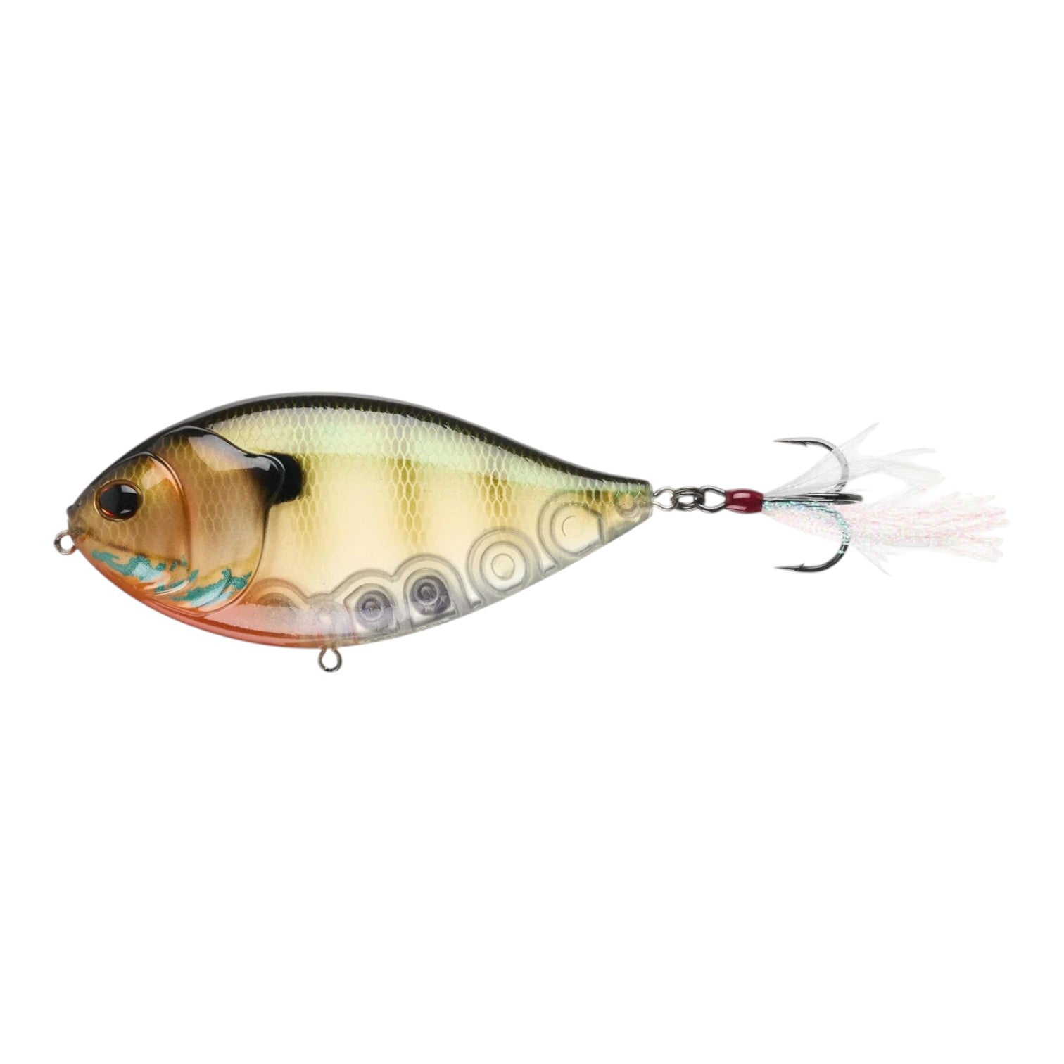 Hammonds Fishing Berkley Slap Gill topwater walking bait with realistic panfish body and feathered treble hook