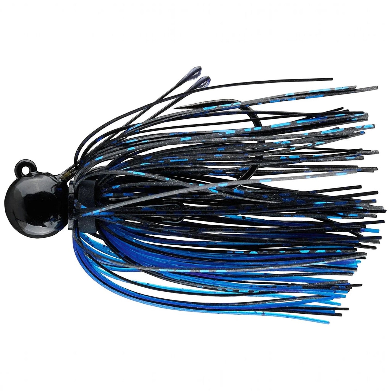 Hammonds Fishing Picasso Pro Metal Little Spotty Jig with a black head and black and blue silicone skirt