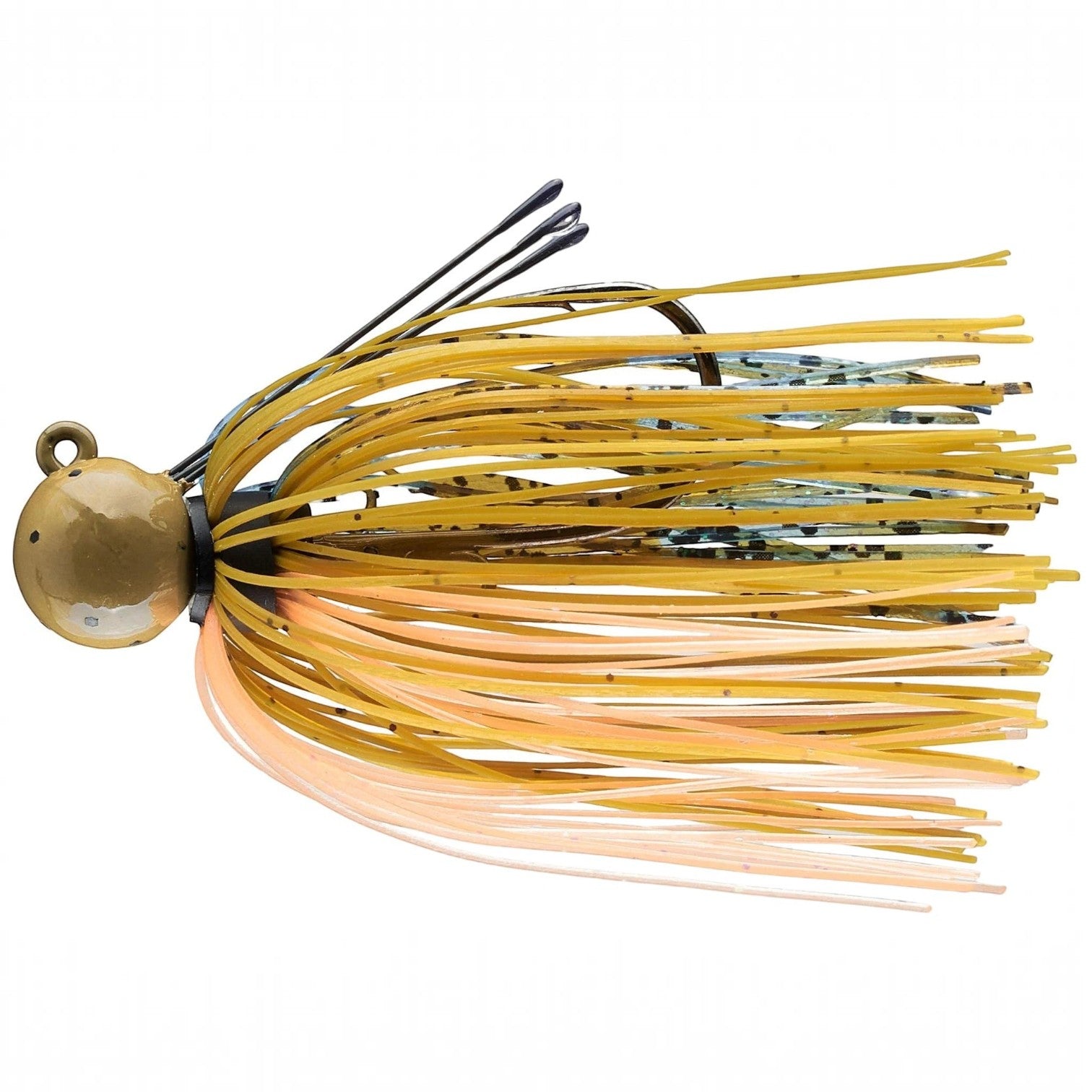 Hammonds Fishing Picasso Pro Metal Little Spotty Jig with a gold head, titanium weed guard, and multi-colored skirt.