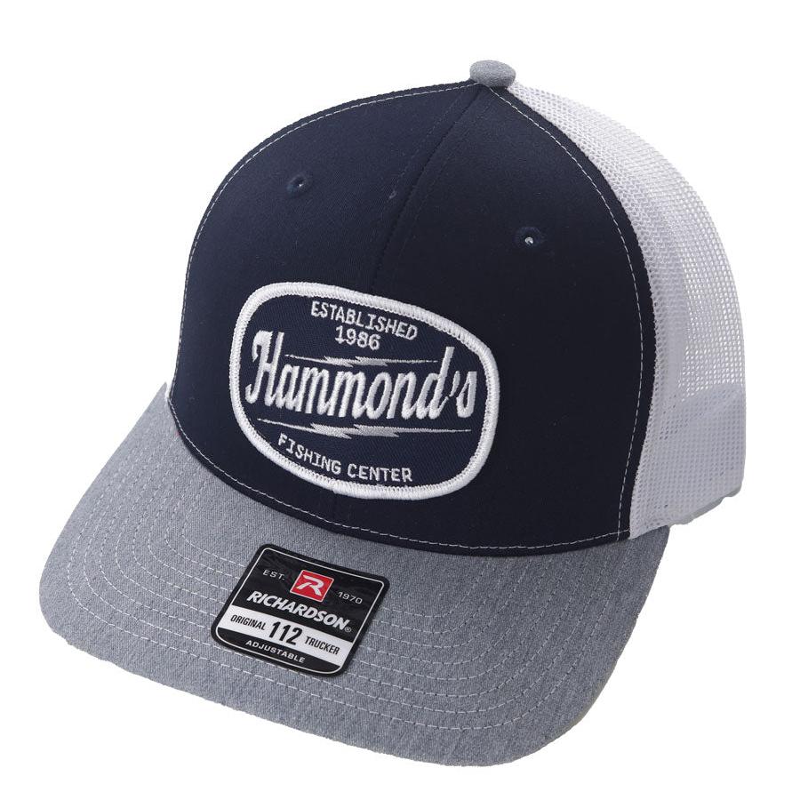 Hammond's Hat Lighting Logo Navy Gray White-