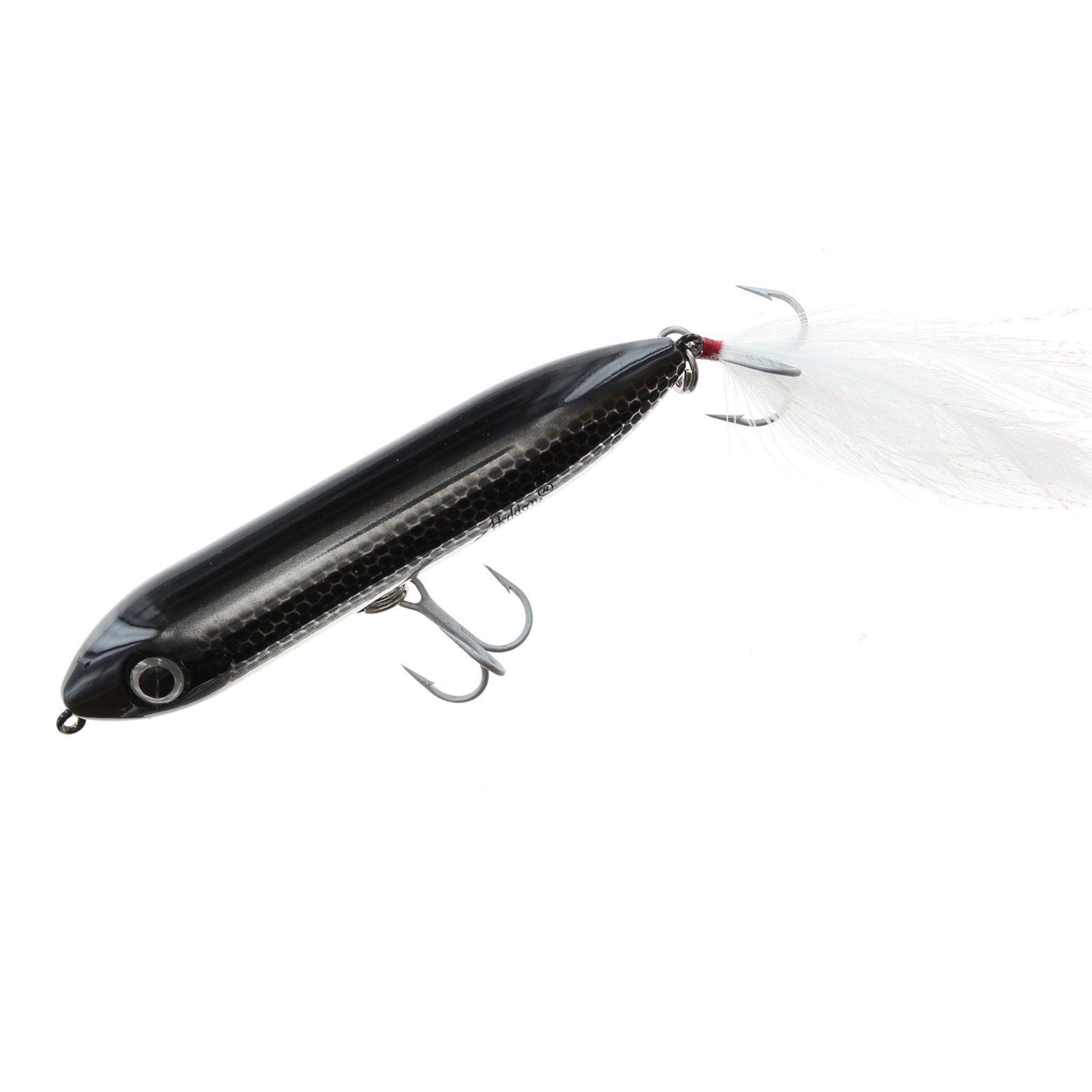 Heddon Feathered Super Spook Jr-Black Shiner-