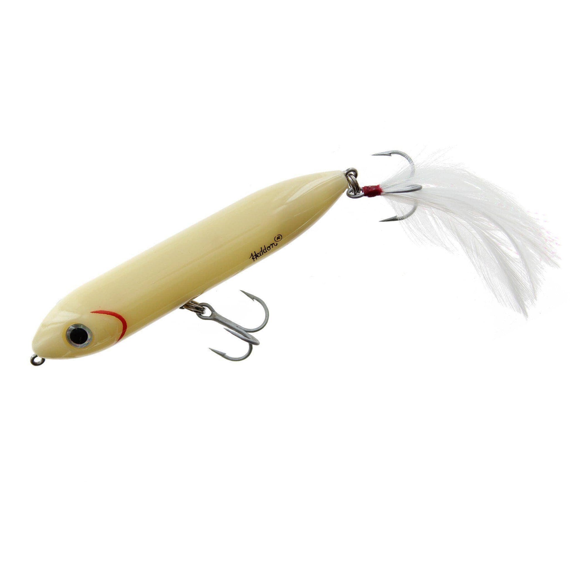 Heddon Feathered Super Spook Jr-Bone-