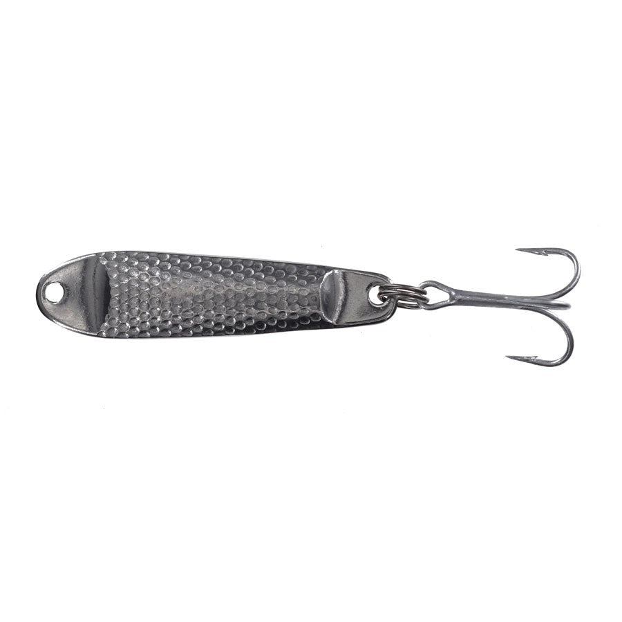 Hopkins Shorty Hammered Treble Hook Spoon-Silver-1 oz-
